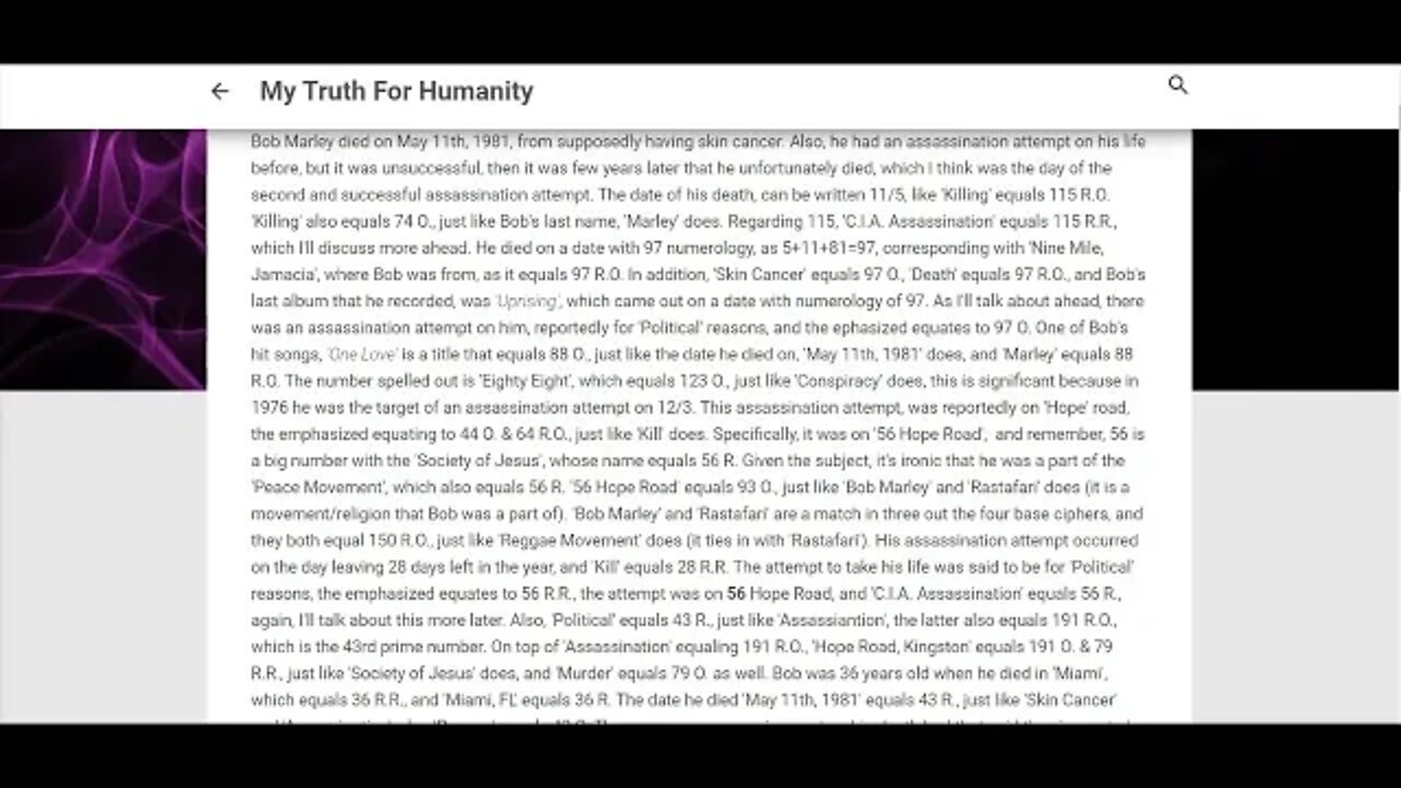 Death of Bob Marley #gematria #truth #numerology #kabbalah #bobmarley #onelove #redemptionsong