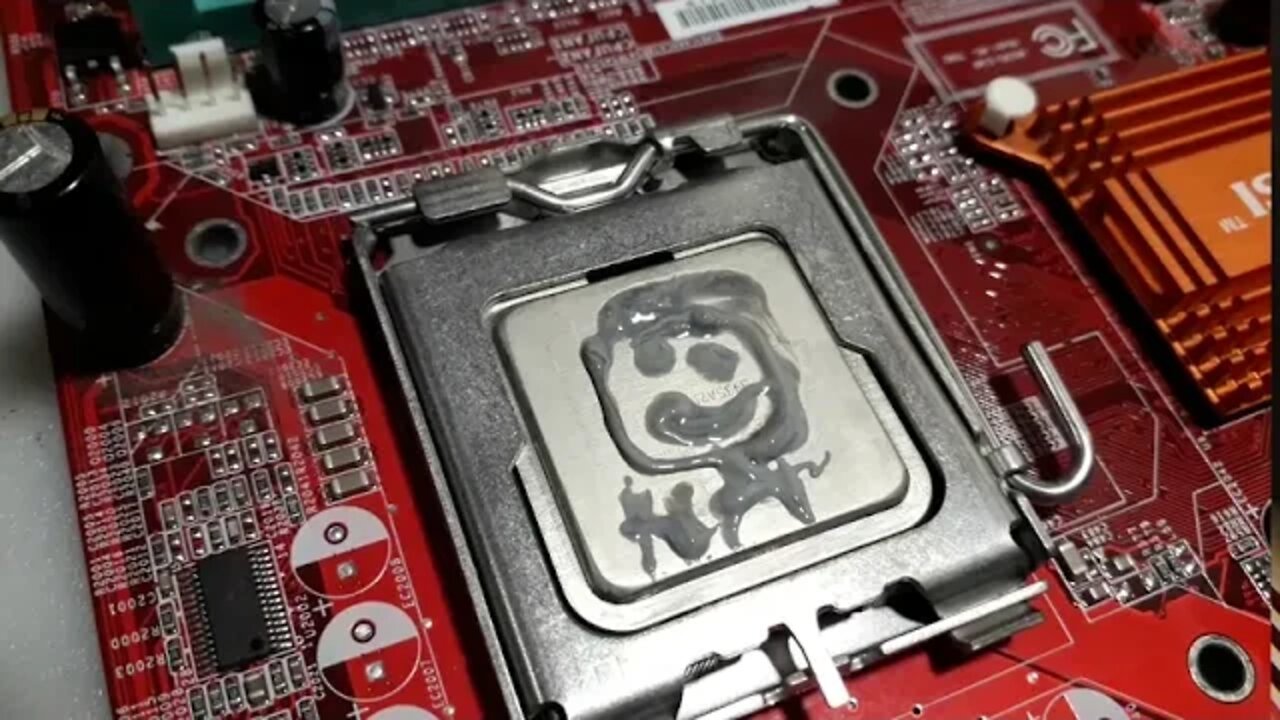 Repairing an MSI motherboard desktop CPU heat dissipation heatsink and cooling fan...