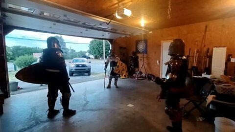 Empire of Medieval Pursuits fighting practice - bulls on parade