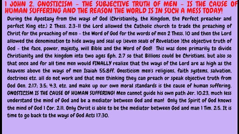 1 John 2 DENOMINATIONALISM AND DENOMINATIONAL BIBLES ARE THE WORDS OF MEN. THE WORD OF GOD IS BACK!