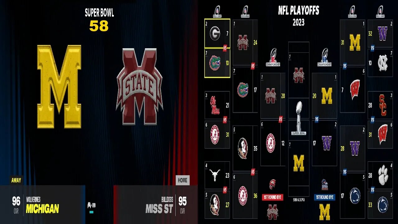 CFB 24 Michigan Wolverines Vs Mississippi State Bulldogs Year 2023 | SB 58