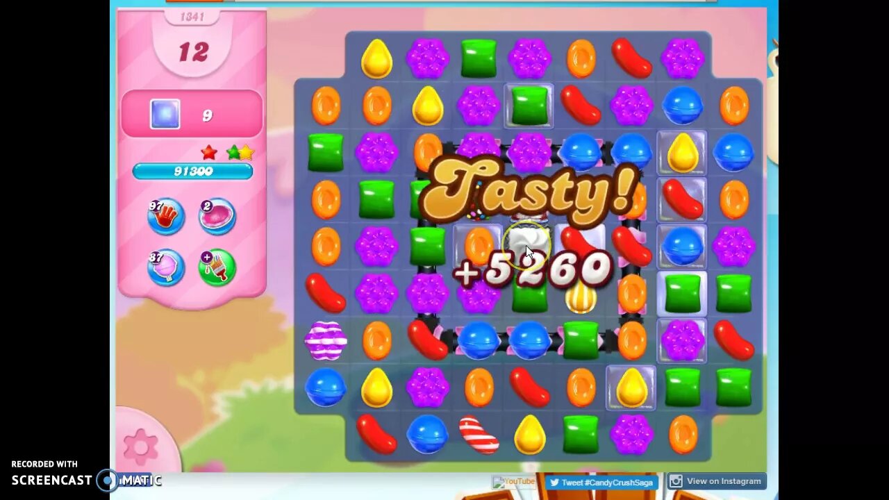 Candy Crush Level 1341 Audio Talkthrough, 3 Stars 0 Boosters