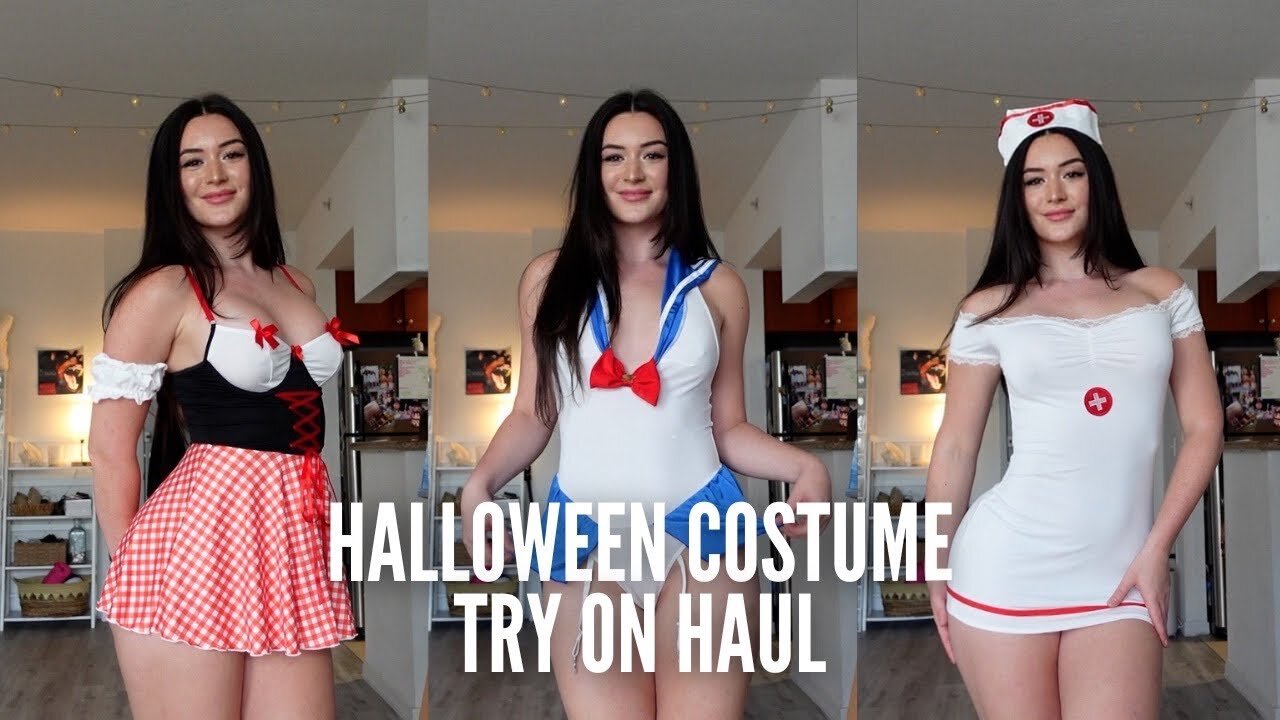 TRANSPARENT SEXY Halloween Costume Try On Haul💦🍑