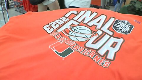 University of Miami fans scoop up Final Four shirts