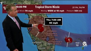 Tropical Storm Nicole forecast, 11 p.m. Nov. 8, 2022