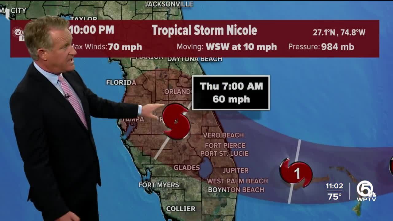 Tropical Storm Nicole forecast, 11 p.m. Nov. 8, 2022