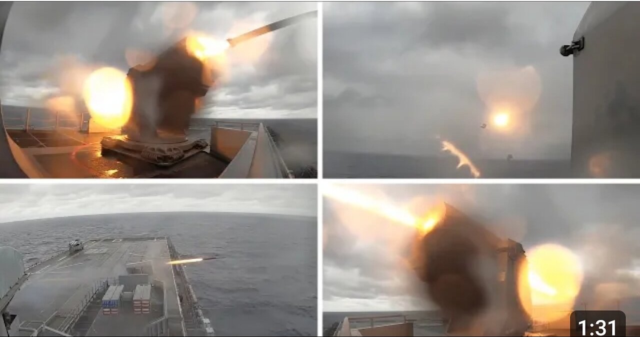 USS America (LHA 6), fires a RIM-116 Rolling Airframe Missile _ Philippine Sea, Jan. 24. 2023