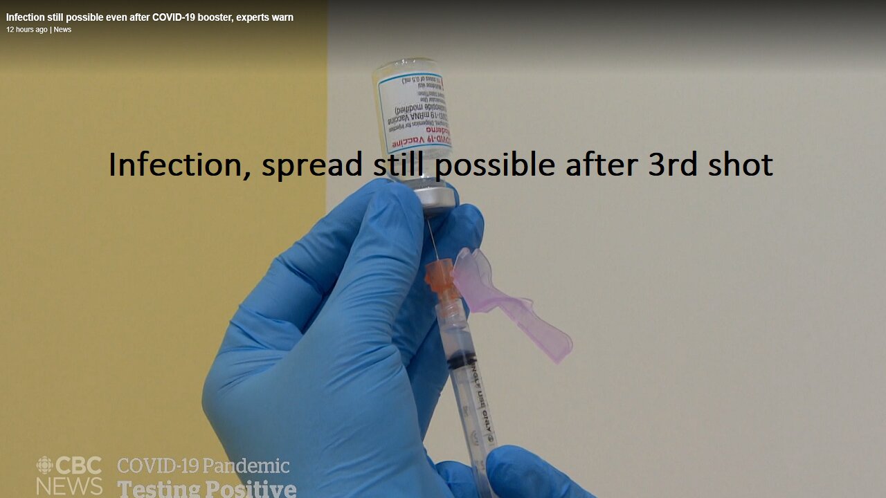 Infection, spread still possible after 3rd shot