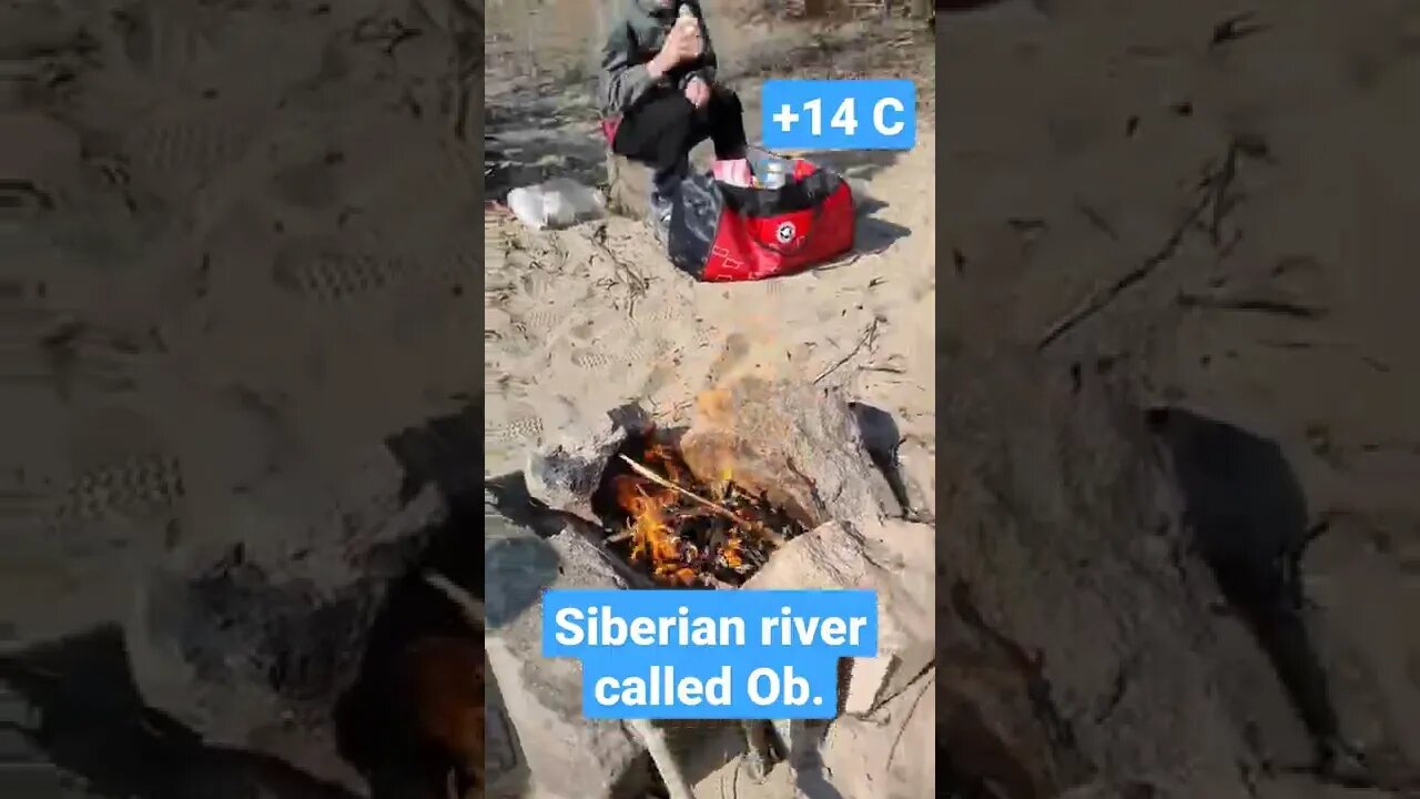 It's getting warmer in Siberia! +14 C. We came to look at the river