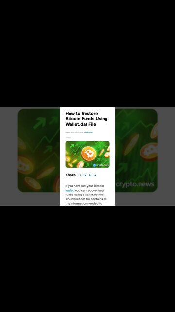 How to Restore Bitcoin Funds Using Wallet.dat File #cryptomash @BitBoyCrypto @aantonop @CoinBureau