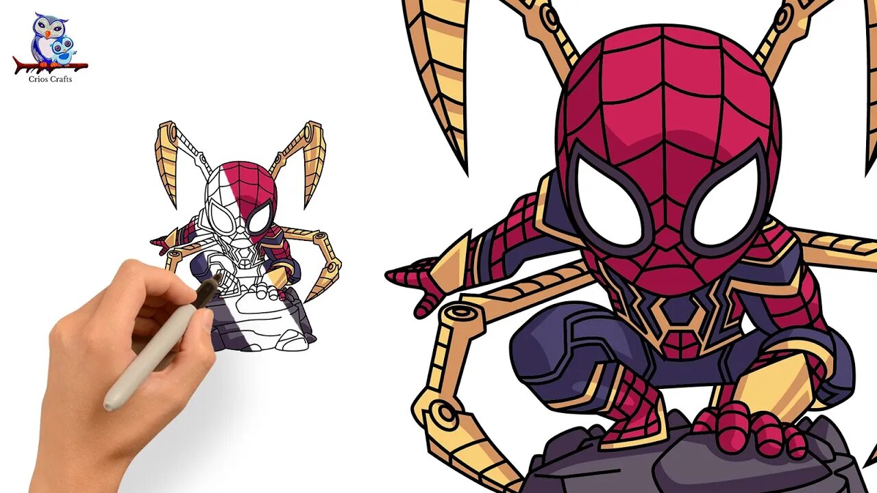 How To Draw Iron Spider - Man No Way Home - Tutorial