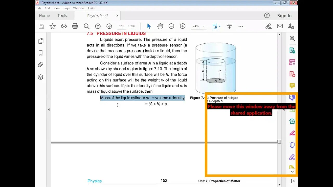 PHYSICS Class 9th Lecture#7 CH#7 Pressure in liquids