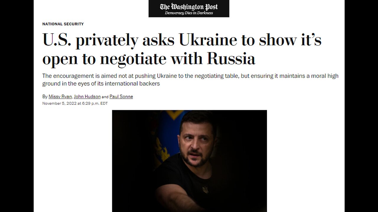 The Washington Post: US privately asks Ukraine to show it´s open to negotiate with Russia