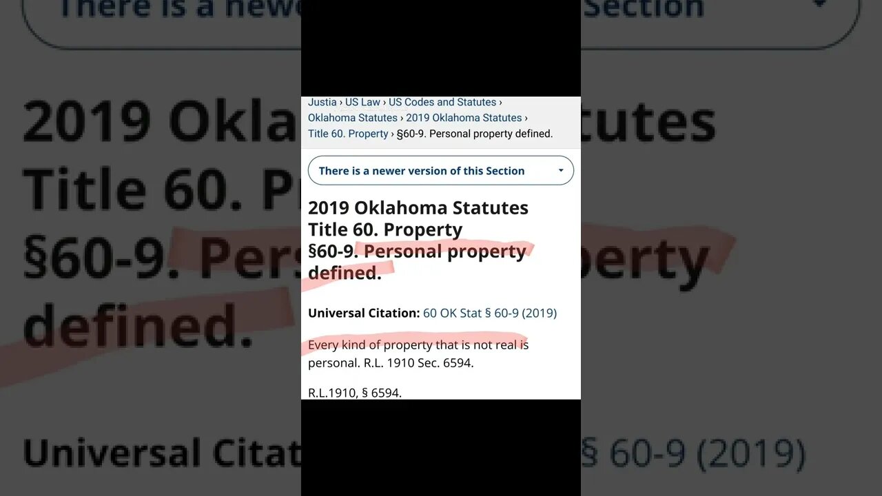 Personal Property defined Oklahoma Statutes. Personal =Not real!