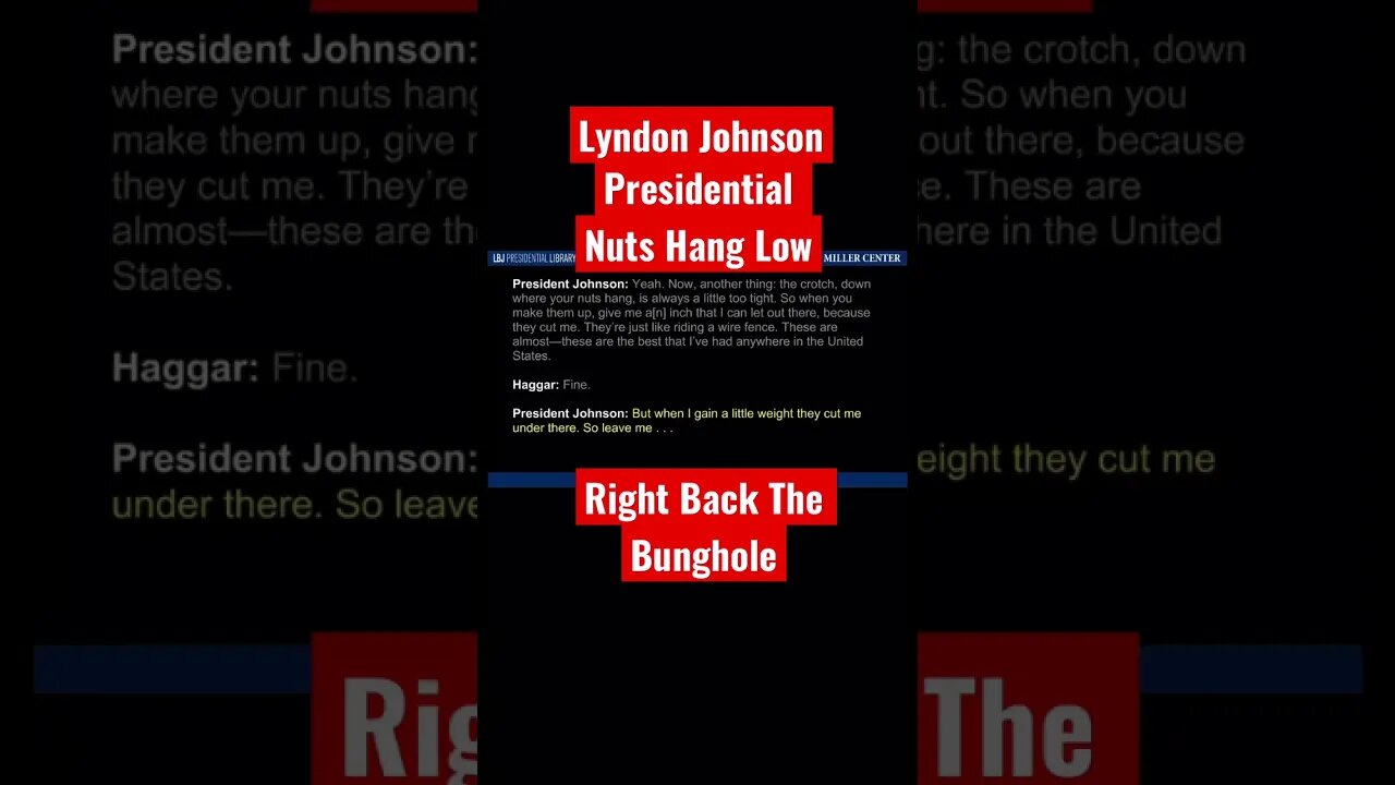 Lyndon Johnson Orders Pants