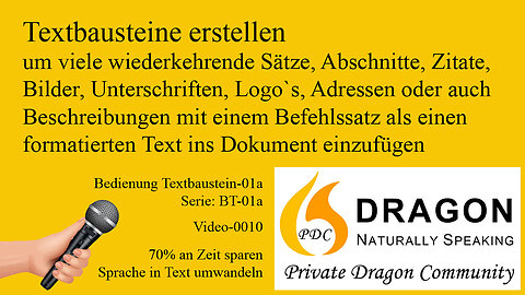 Textbausteine in Dragon erstellen Einleitung - BT01a V0010 - PDC-3