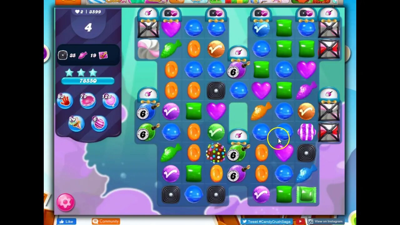 Candy Crush Level 3599 Talkthrough, 10 Moves 0 Boosters