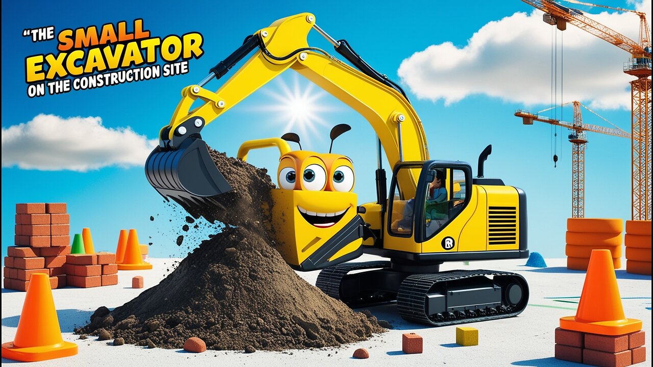 The small excavator on the construction site