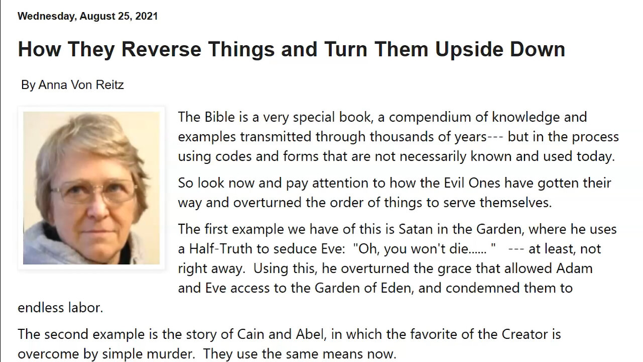 How They Reverse Things and Turn Them Upside Down August 25, 2021 By Anna Von Reitz