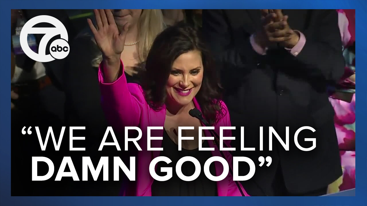 Michigan Gov. Gretchen Whitmer speaks as election results come in