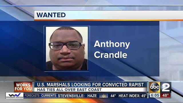 U.S. Marshals looking for convicted rapist known to frequent Baltimore