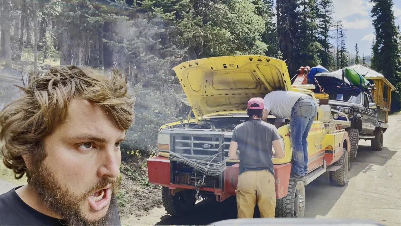 CRAZY TOW TRUCK DRIVER BROKE while Towing a 10,000lbs Truck Camper Offroad