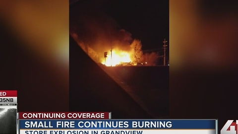 Explosion, fire seen from highway in Grandview