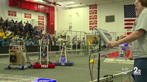 High school students compete in robotics competition