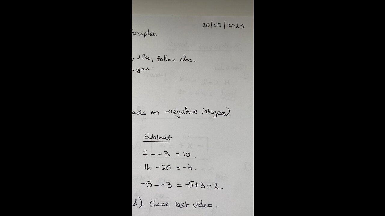 GCSE MATHEMATICS - INTEGERS III. MULTIPLICATION AND EXAMPLES.