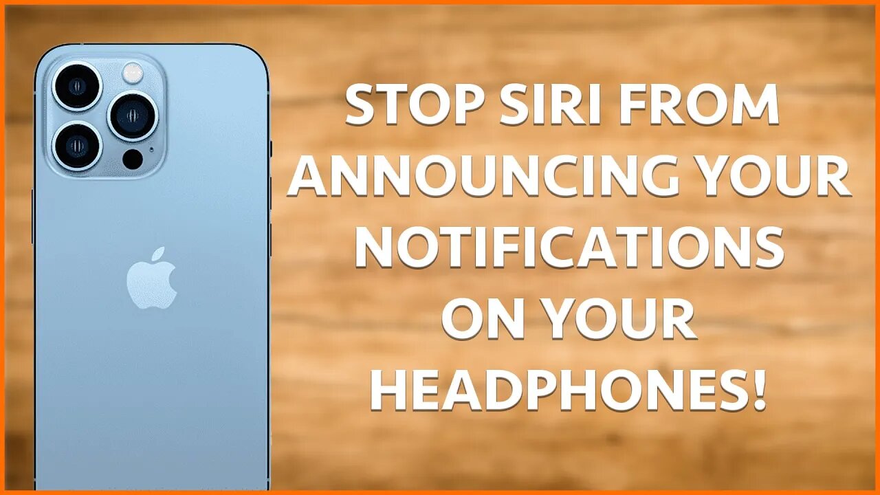 STOP SIRI FROM ANNOUNCING YOUR NOTIFICATIONS ON YOUR HEADPHONES!