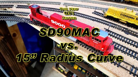 Rail Power SD90MAC vs. 15 inch radius curve