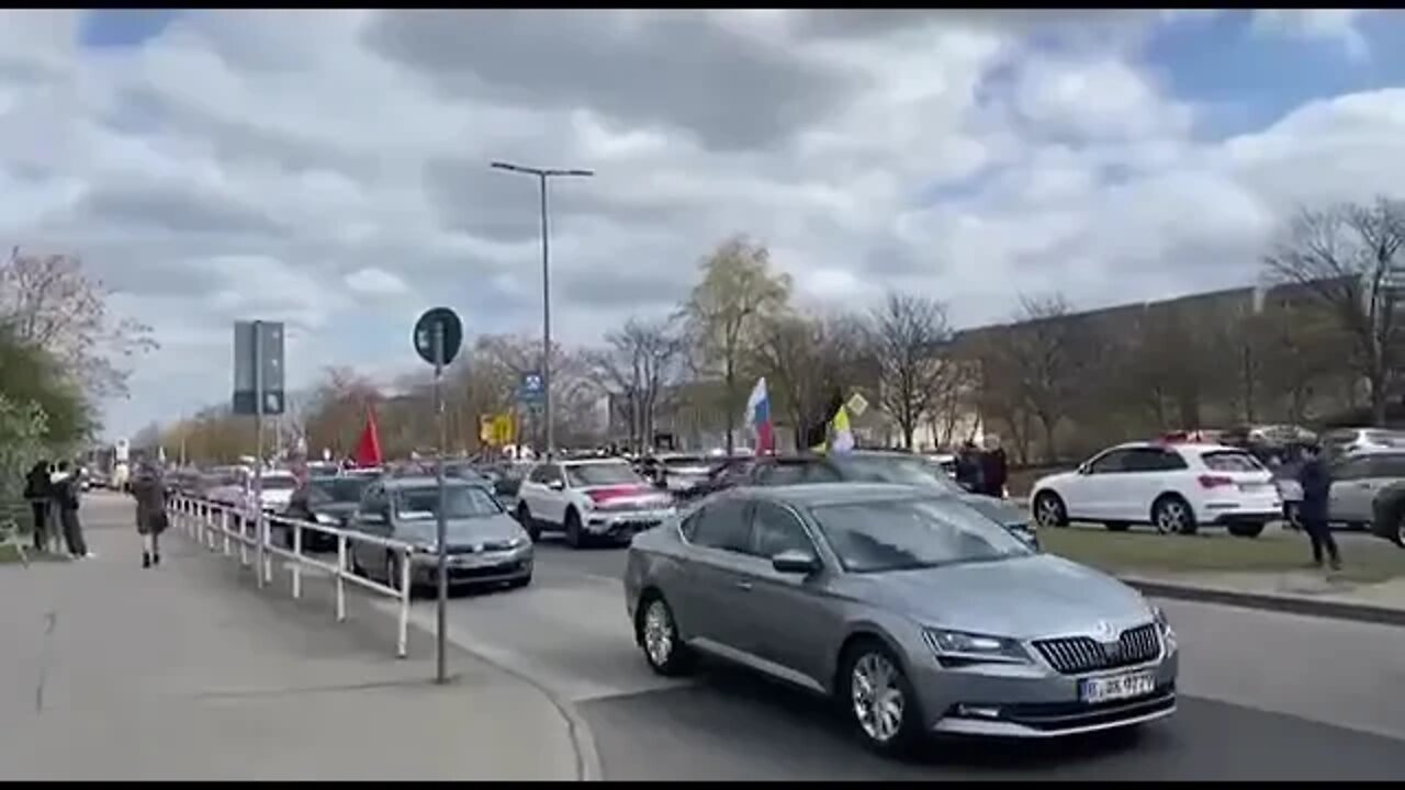 Pro Russian demonstrations in Berlin Germany