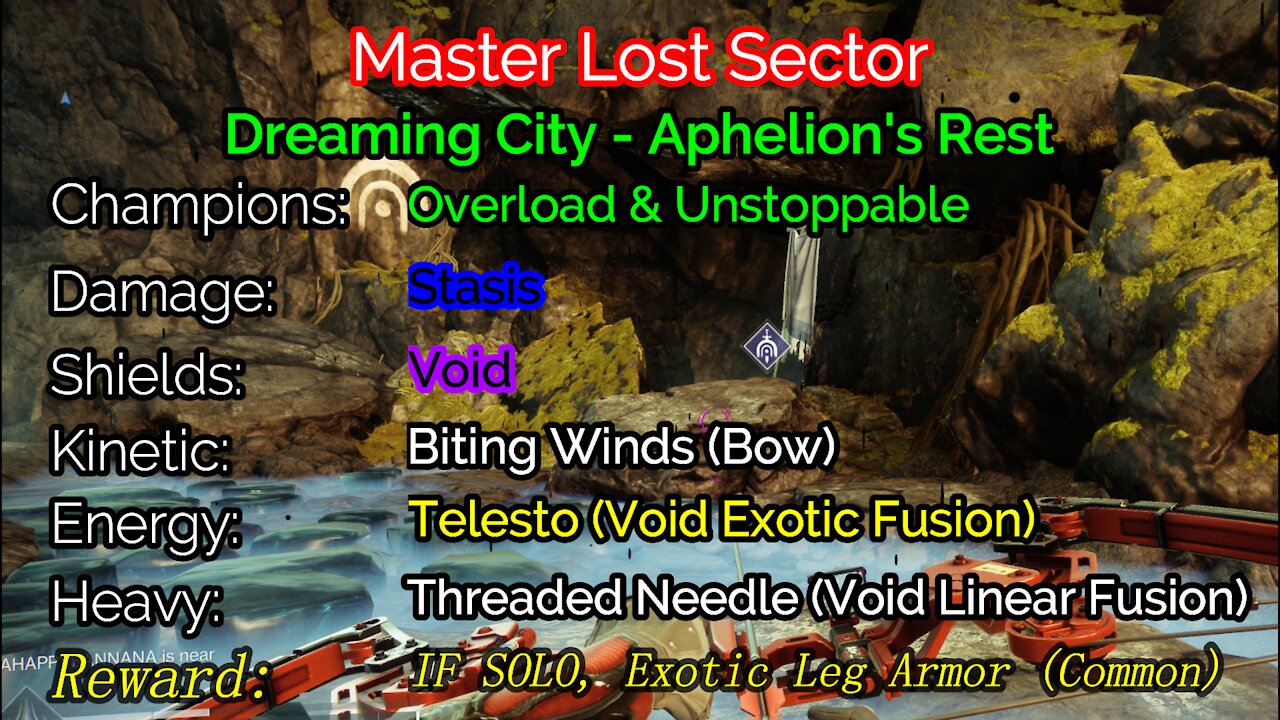 Destiny 2, Master Lost Sector, Aphelion's Rest on the Dreaming City 11-12-21