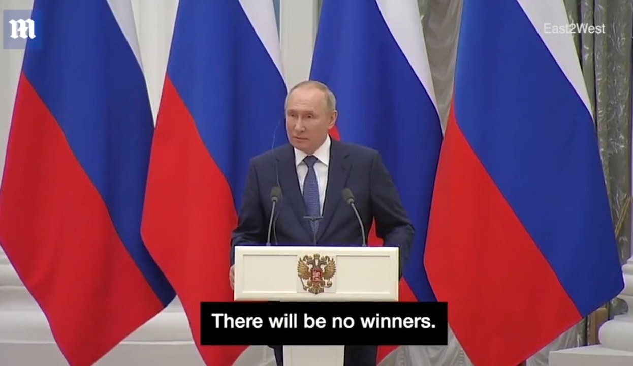 Breaking: Putin says there will be no winner in Nato-Russia war