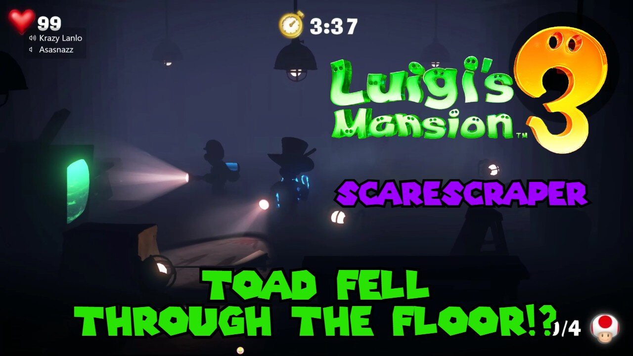 TOAD FELL THROUGH THE FLOOR!? - Luigi's Mansion 3 Scarescraper