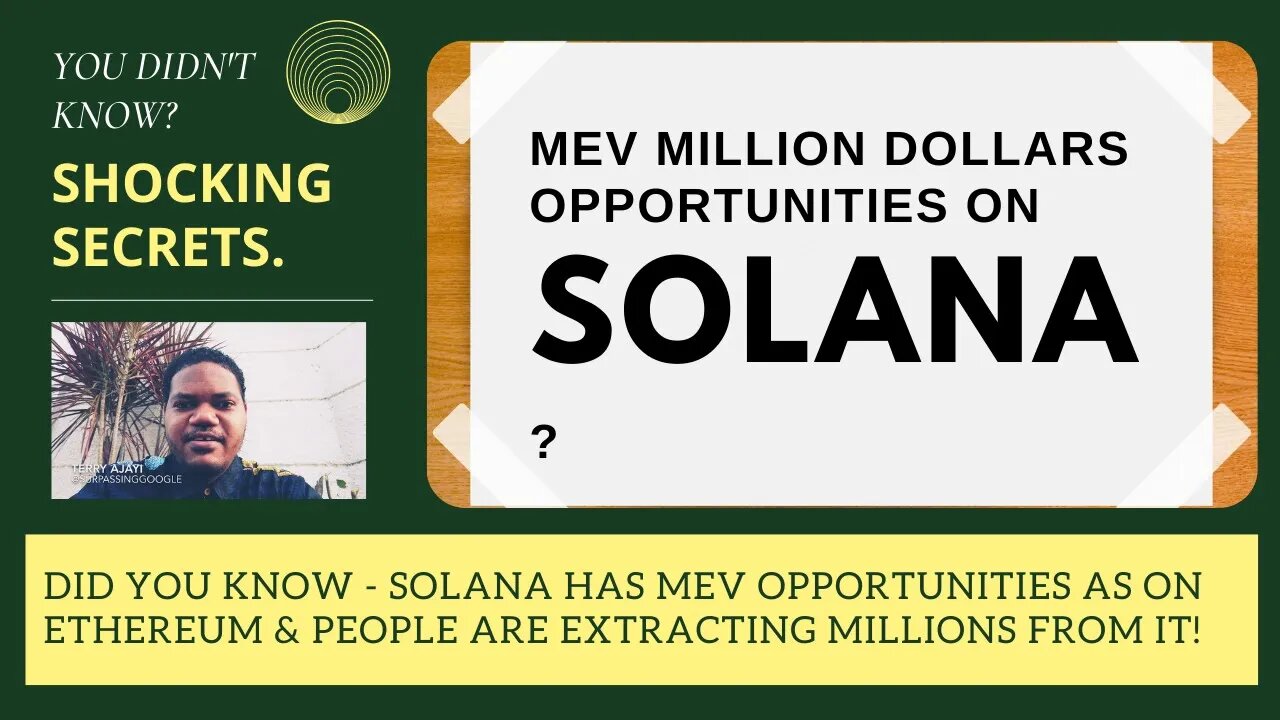 Did You Know - Solana Has MEV Opportunities As On Ethereum & People Are Extracting Millions From It!