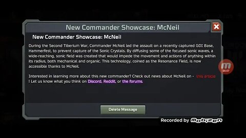 Commander McNeil arrives in Command and Conquer Rivals