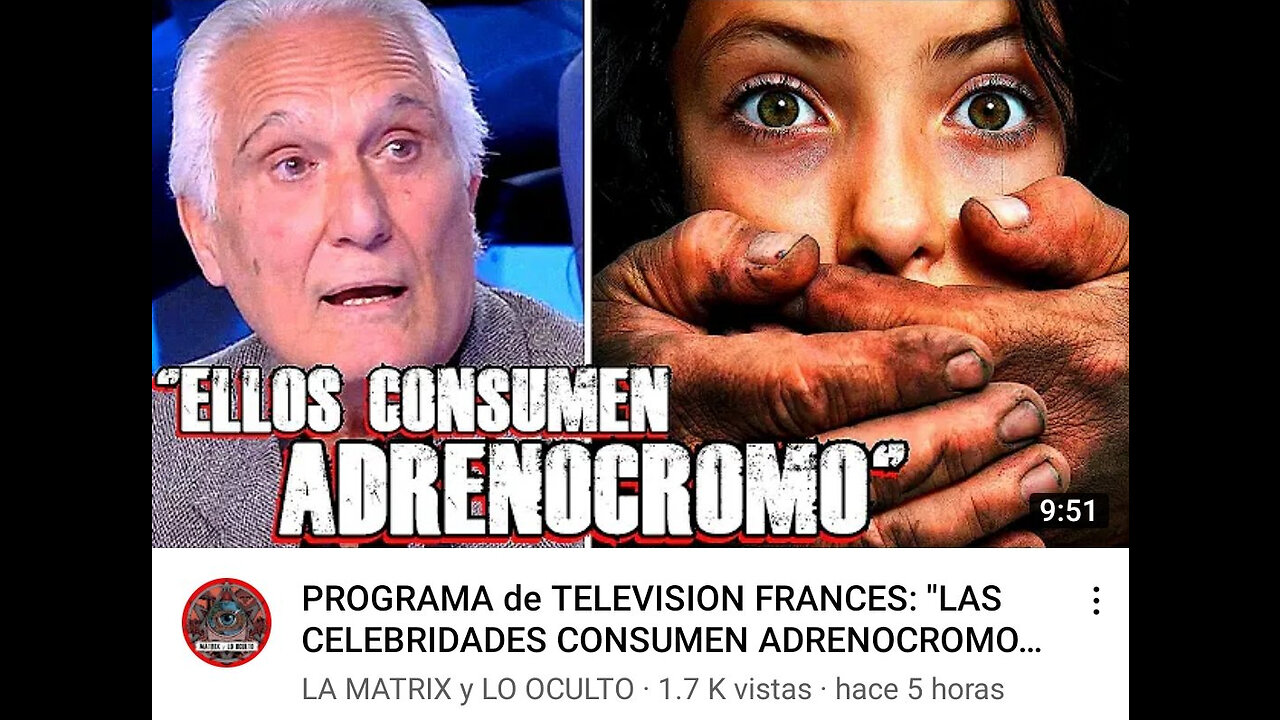 PROGRAMA de TELEVISION FRANCES REVELA LAS CELEBRIDADES CONSUMEN ADRENOCROMO