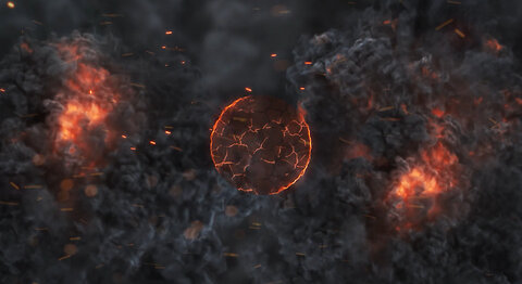 Explosion Into Logo With Green Screen