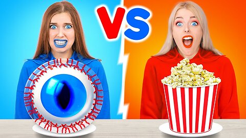 BLUE 🔵 vs RED ♥️ food CHALLENGE