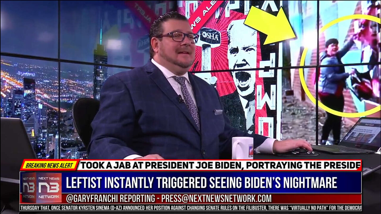 WATCH: Leftist INSTANTLY Triggered After Seeing Biden’s WORST NIGHTMARE Plastered All Over DC Walls