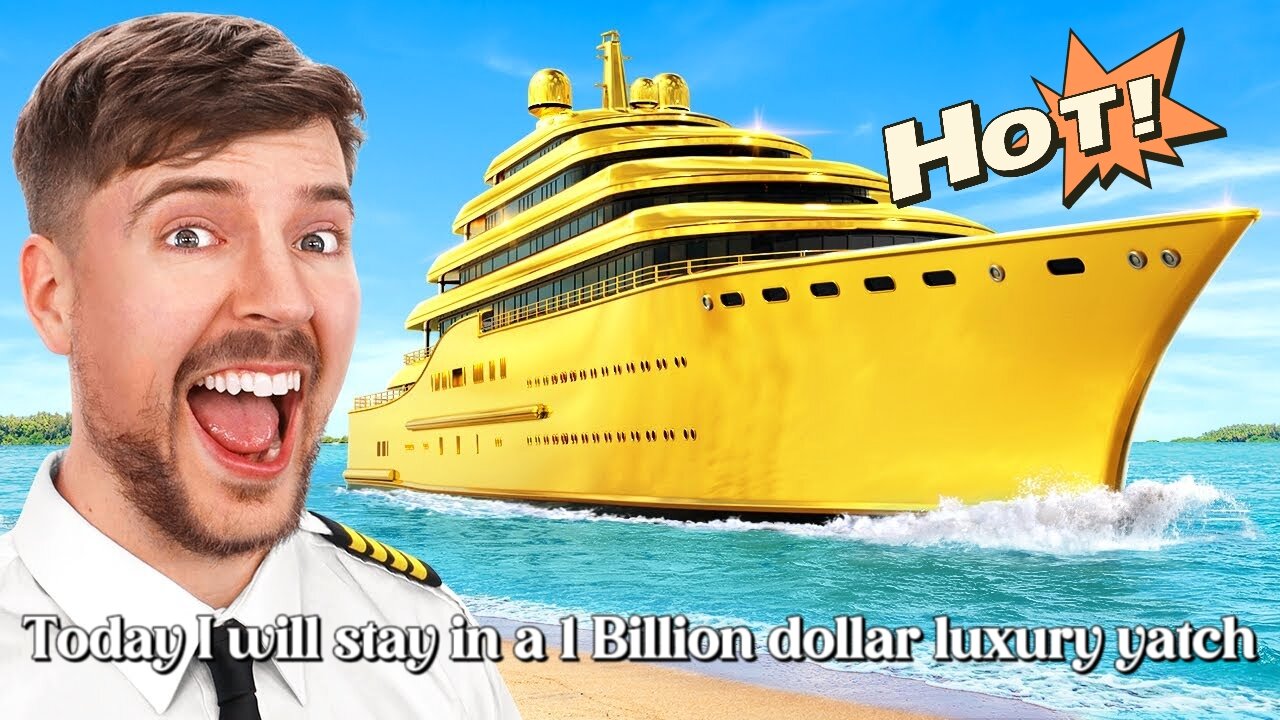 Today I will stay in a 1 Billion dollar💰luxury yatch💲:courtesy mr beast