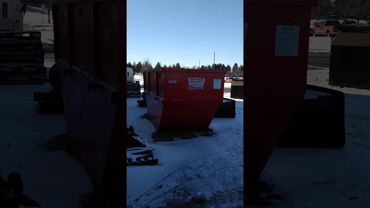 taking out the trash with a back hoe / loader #shorts (goofing off at work lol .)