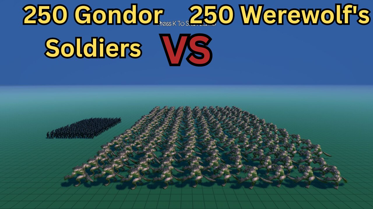 250 Gondor Soldiers Versus 250 Werewolf's || Ultimate Epic Battle Simulator