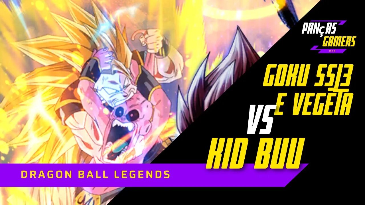 Goku SSJ3 e Vegeta Anjo VS Kid BUU - Dragon Ball Legends