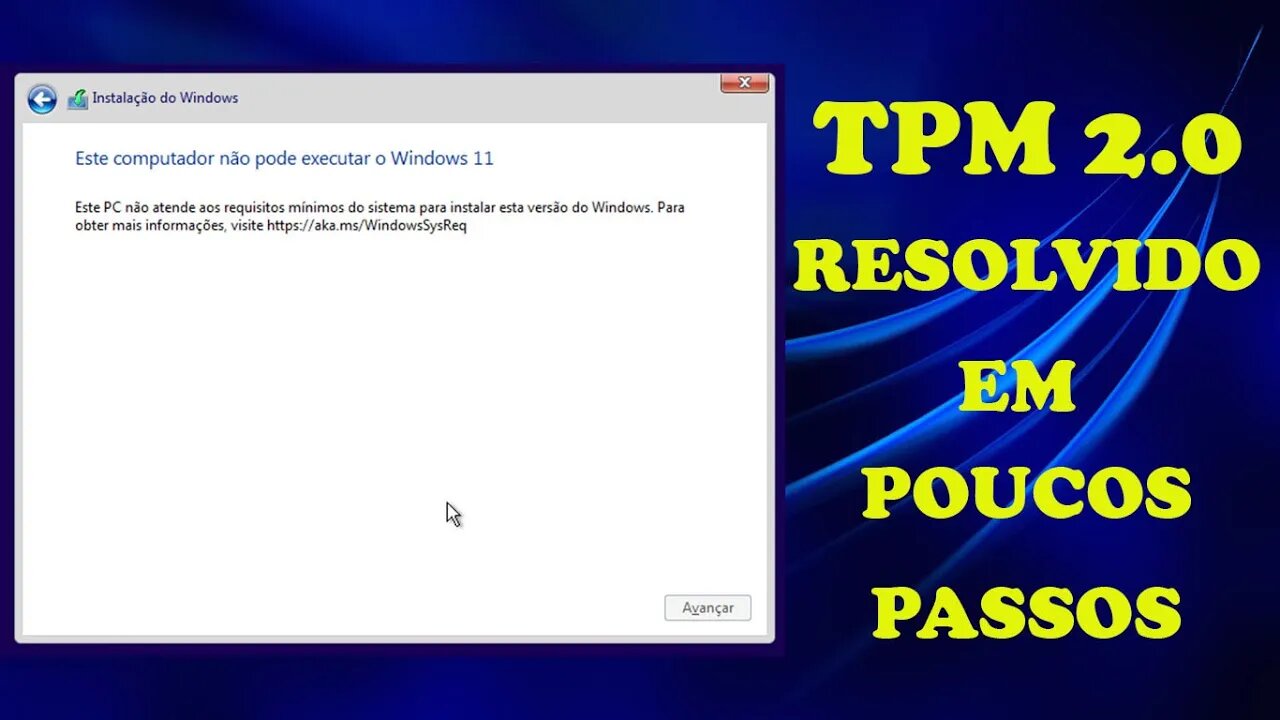 Este computador não pode executar Windows 11 RESOLVIDO