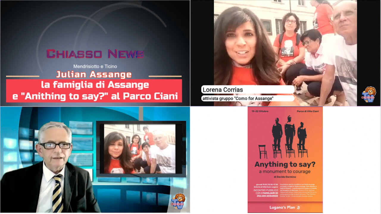 Chiasso News 14 ottobre 2023 - La famiglia di Assange al Parco Ciani di Lugano