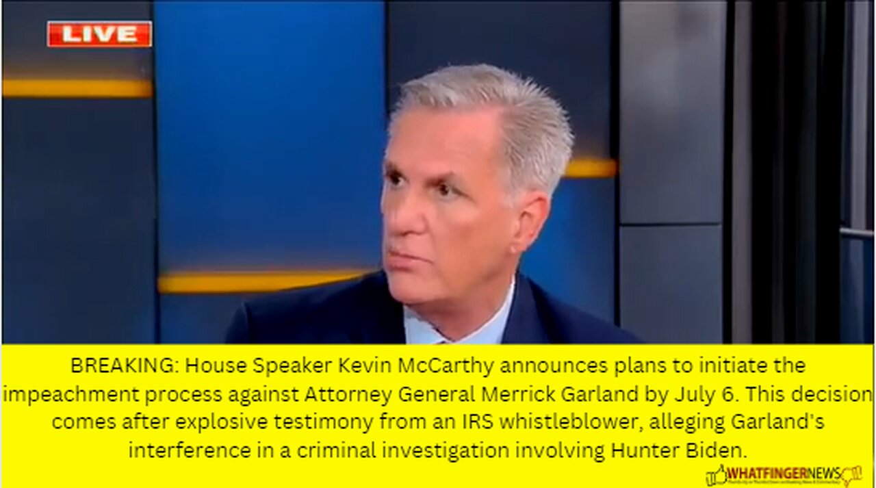 BREAKING: House Speaker Kevin McCarthy announces plans to initiate the impeachment process