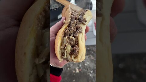 Chopped cheese at the Buffalo tailgate