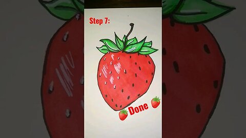 7 STEPS TO DRAWING A STRAWBERRY!! 🍓🍓🍓 #drawing #art #adventure #Adventurethroughart